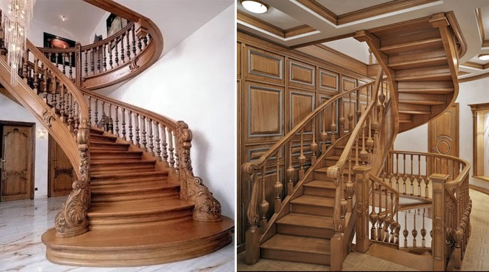 Жлитные лестницы изготовленные из массива