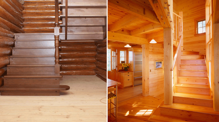 Лестница деревянного дома